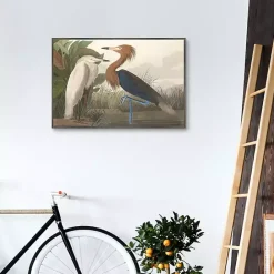 New Kirklands Home Purple Heron Framed Canvas Art Print Multi