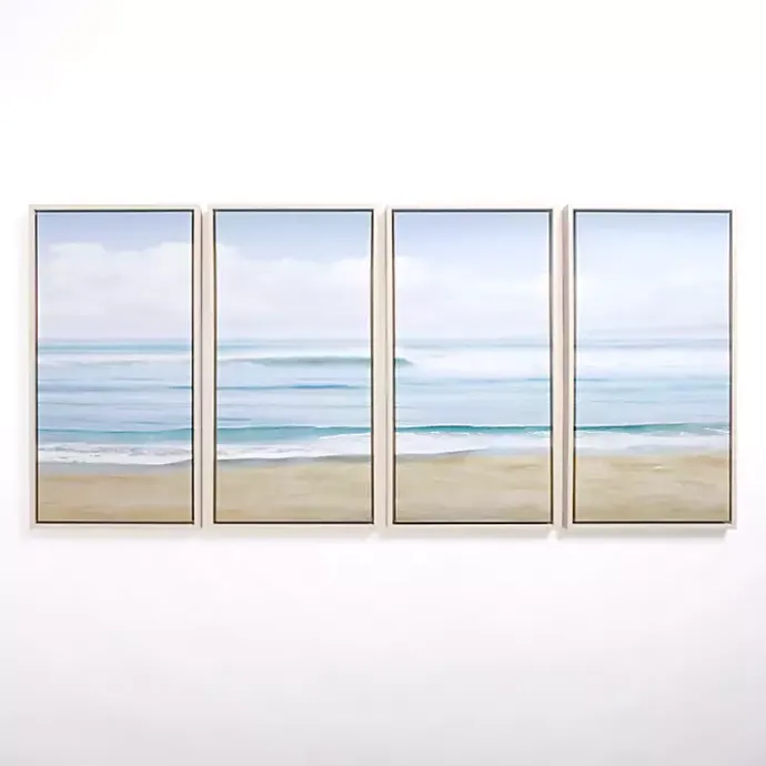 Best Kirklands Home Quiet Wave Framed Canvas Art Prints, Set of 4