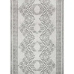 Outlet Kirklands Home Raina Tribal Zig Zag Outdoor Rug, 5x8 Gray
