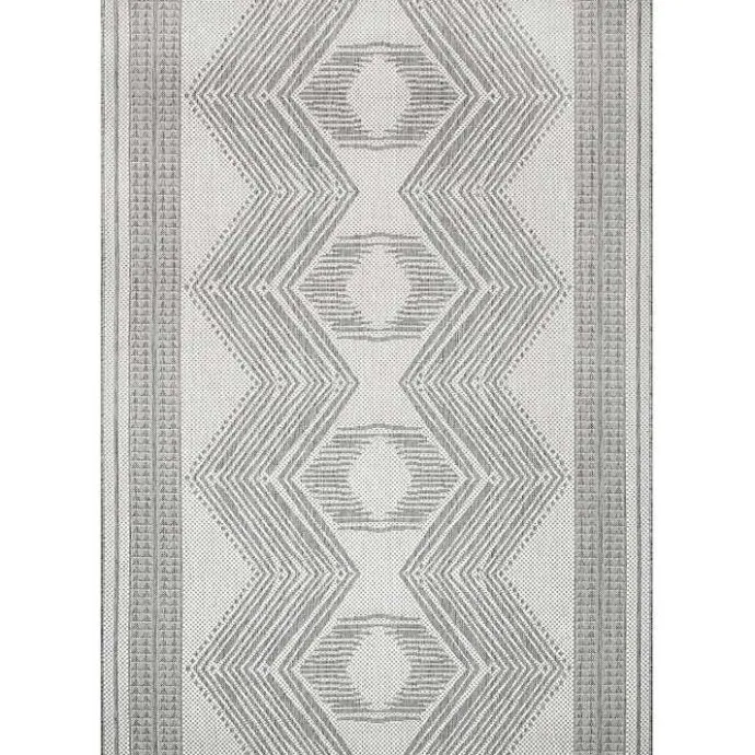 Outlet Kirklands Home Raina Tribal Zig Zag Outdoor Rug, 5x8 Gray