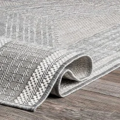 Outlet Kirklands Home Raina Tribal Zig Zag Outdoor Rug, 5x8 Gray