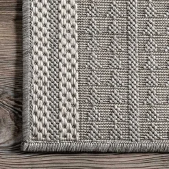 Outlet Kirklands Home Raina Tribal Zig Zag Outdoor Rug, 5x8 Gray