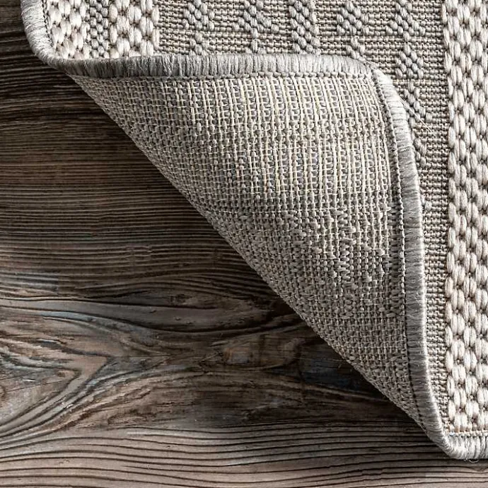 Outlet Kirklands Home Raina Tribal Zig Zag Outdoor Rug, 5x8 Gray