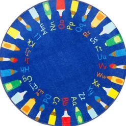 Hot Kirklands Home Rainbow Alphabet Round Rug, 5 ft. Multi