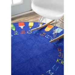 Hot Kirklands Home Rainbow Alphabet Round Rug, 5 ft. Multi