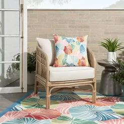 Hot Kirklands Home Rainbow Leaves Outdoor Square Throw Pillow Multi