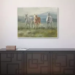 Outlet Kirklands Home Rangeland Horses Framed Canvas Art Print