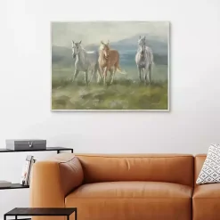 Outlet Kirklands Home Rangeland Horses Framed Canvas Art Print