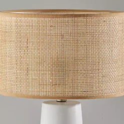 Discount Kirklands Home Rattan Shade Base Table Lamp White