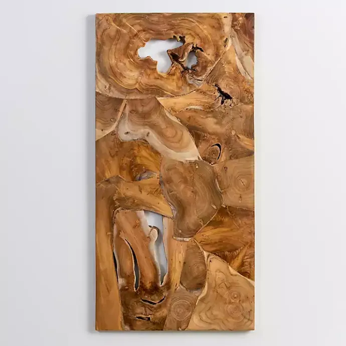 Kirklands Home Raw Teak Root Panel Wall Plaque Brown