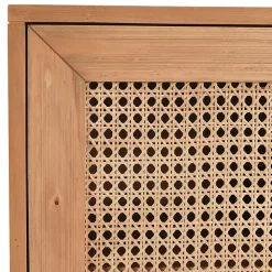 Best Kirklands Home Reclaimed Pine and Woven Cane Cabinet