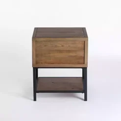 Kirklands Home Reclaimed Wood Accent Table with Keeping Drawers Brown