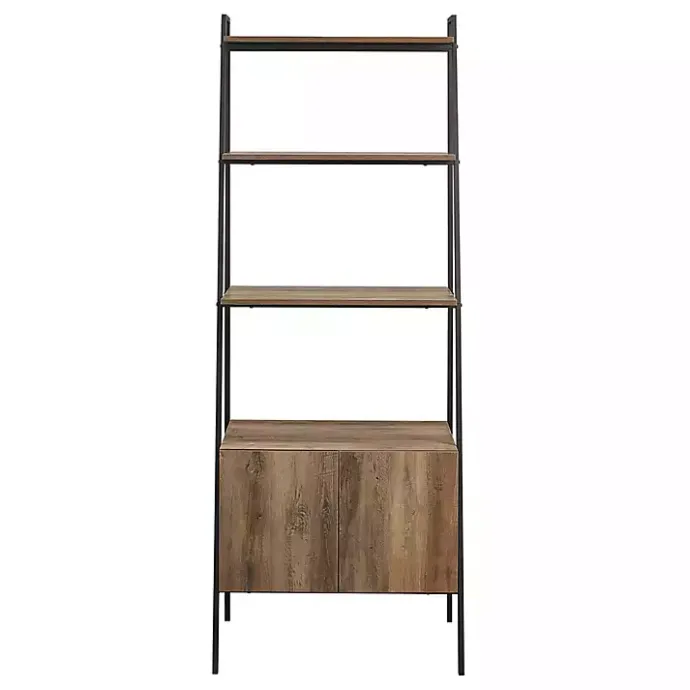 Sale Kirklands Home Reclaimed Wood Modern Ladder Bookcase with Cabinet
