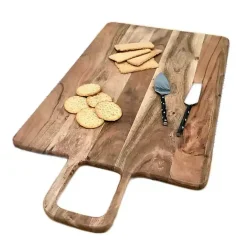 Hot Kirklands Home Rectangle Acacia Wood Paddle Handle Board Brown