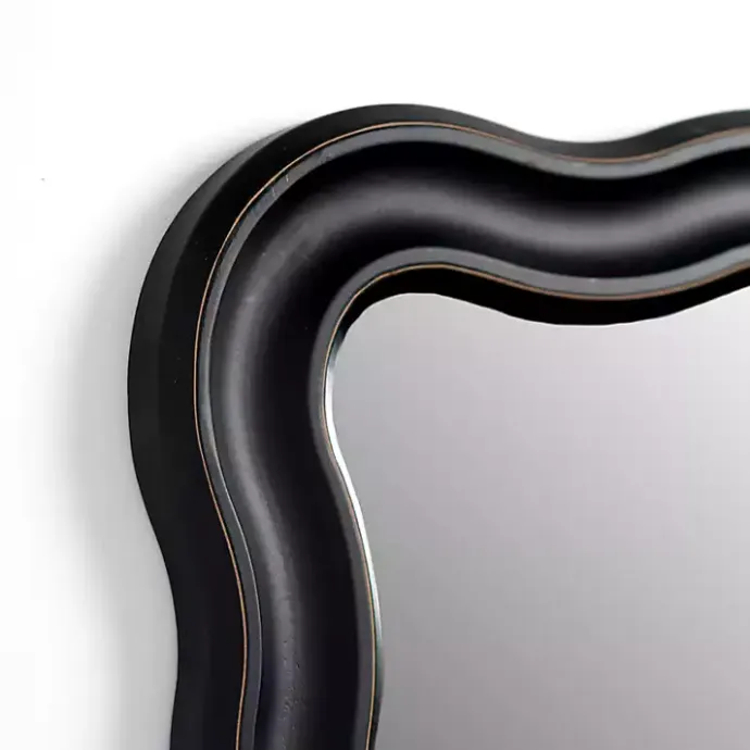 Sale Kirklands Home Rectangle Catorina Black Wavy Wall Mirror