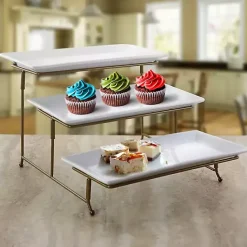 Kirklands Home Rectangular 3-Tier Serving Tray