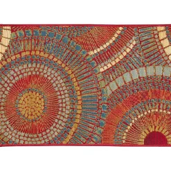 Kirklands Home Red & Blue Circles Indoor/Outdoor Rug, 3x4