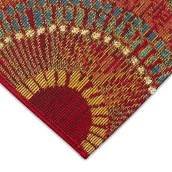 Kirklands Home Red & Blue Circles Indoor/Outdoor Rug, 3x4