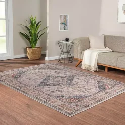 Best Kirklands Home Red & Blue Vintage Medallion Area Rug, 5x7