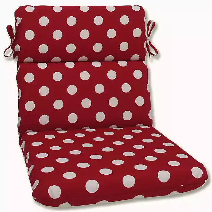 Kirklands Home Red & White Polka Dot Chair Cushion