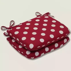 Kirklands Home Red & White Polka Dot Outdoor Cushions, Set of 2