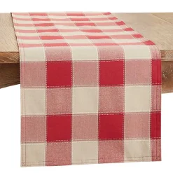Hot Kirklands Home Red Block Plaid Table Runner, 90 in.