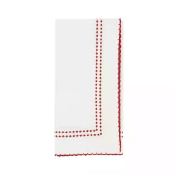 Sale Kirklands Home Red Border Embroidered Napkins, Set of 4