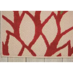 Kirklands Home Red Bright Floral Burst Outdoor Area Rug, 5x7