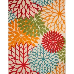 Online Kirklands Home Red Bright Floral Burst Outdoor Area Rug, 7x10
