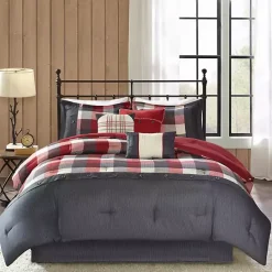 Clearance Kirklands Home Red Buffalo Check King 7-pc. Comforter Set