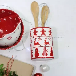 Discount Kirklands Home Red Christmas Characters Utensil Holder
