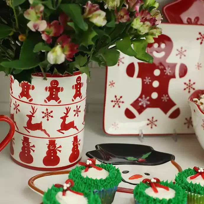 Discount Kirklands Home Red Christmas Characters Utensil Holder