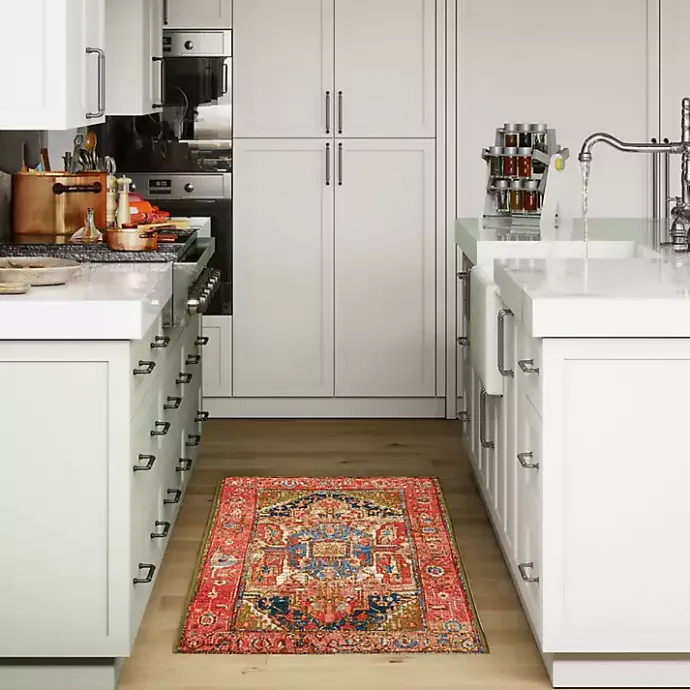 Sale Kirklands Home Diamond Medallion Indoor/Outdoor Rug, 3x4 Red