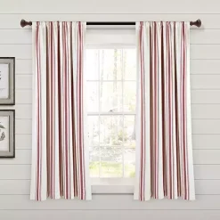Discount Kirklands Home Red Farmhouse Stripe Curtain Panels, Set of 2