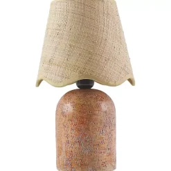 Online Kirklands Home Faux Stone Table Lamp with Scalloped Shade Red