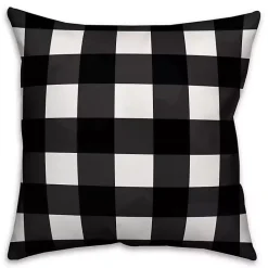 Kirklands Home Red Floral Buffalo Check Outdoor Pillow