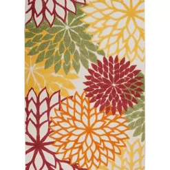 Online Kirklands Home Red Floral Burst Outdoor Area Rug, 5x7