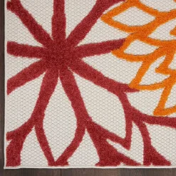 Online Kirklands Home Red Floral Burst Outdoor Area Rug, 5x7
