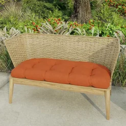 Kirklands Home French Edge Outdoor Wicker Settee Cushion Red