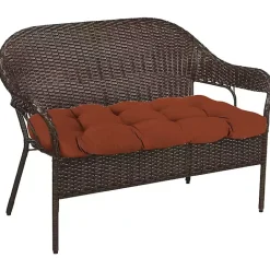 Kirklands Home French Edge Outdoor Wicker Settee Cushion Red