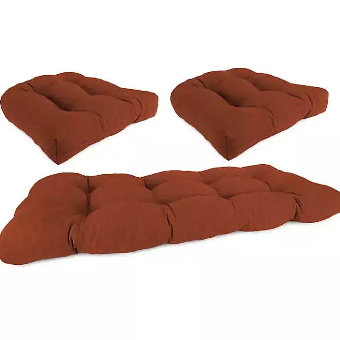 Sale Kirklands Home French Edge 3-pc. Outdoor Wicker Cushion Set Red