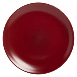 New Kirklands Home Matte Ceramic Dinner Plates, Set of 6 Red