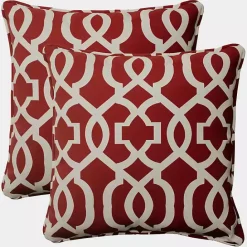New Kirklands Home Red New Geometric Outdoor Pillows, Set of 2