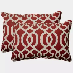 Discount Kirklands Home Red New Geometric 2-pc. Large Lumbar Pillow Set