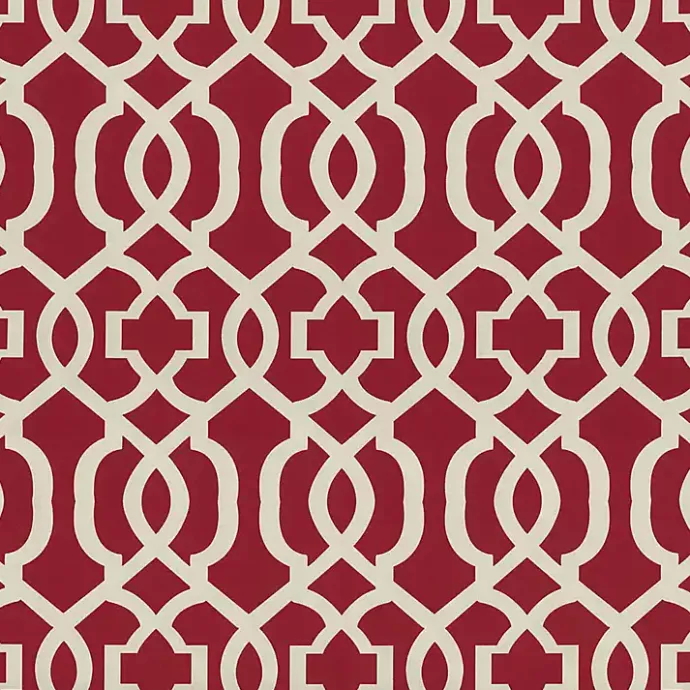 Hot Kirklands Home Red New Geometric Round Edge Outdoor Chair Cushion