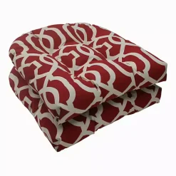 Discount Kirklands Home Red New Geometric Wicker Chair Cushions, Set of 2