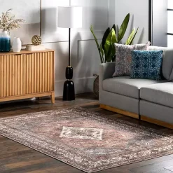 Clearance Kirklands Home Persian Medallion Washable Area Rug, 3x5 Red