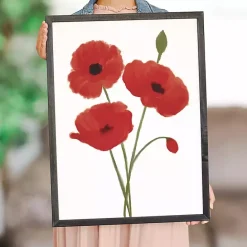 Outlet Kirklands Home Red Poppies Framed Art Print