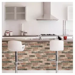 Discount Kirklands Home Red Reclaimed Brick Peel & Stick Wallpaper