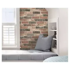 Discount Kirklands Home Red Reclaimed Brick Peel & Stick Wallpaper